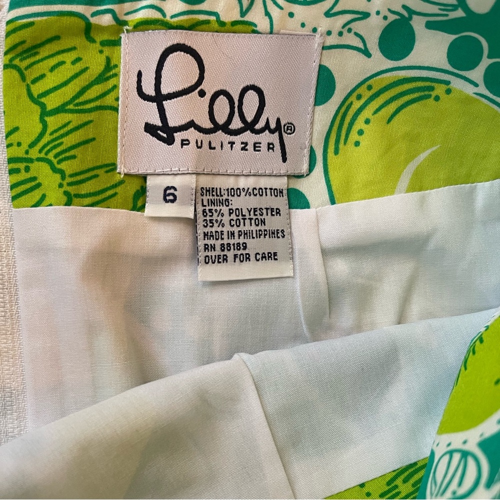 Lilly Pulitzer Steamed Vegetables Print Skirt NWT Size 6 Cotton Lined - Picture 4 of 11